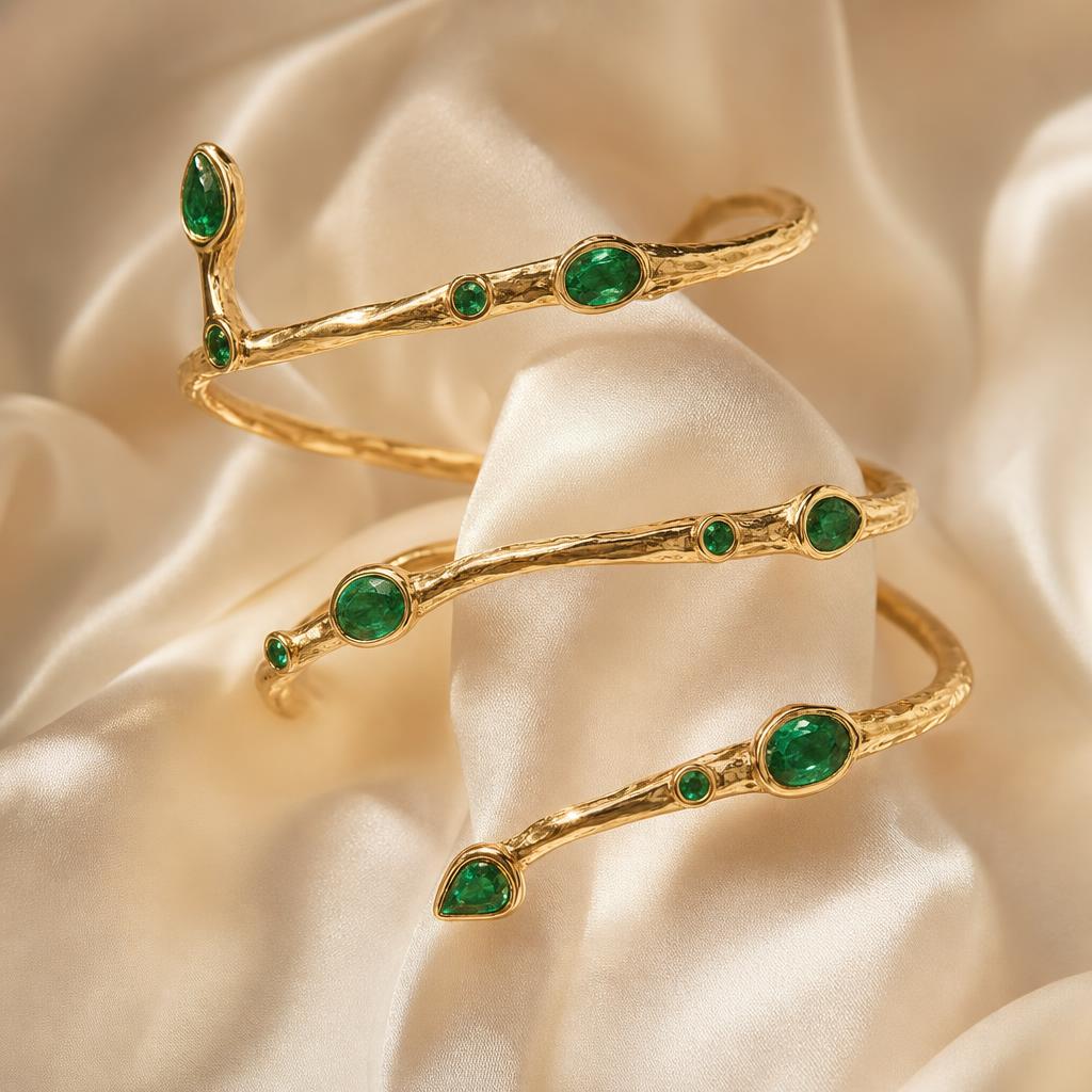 Emerald Vine Arm Cuff