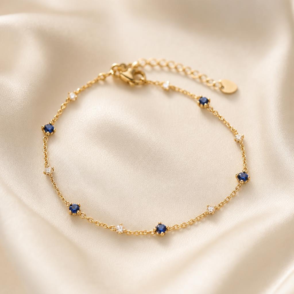 Delicate Sapphire Chain Bracelet