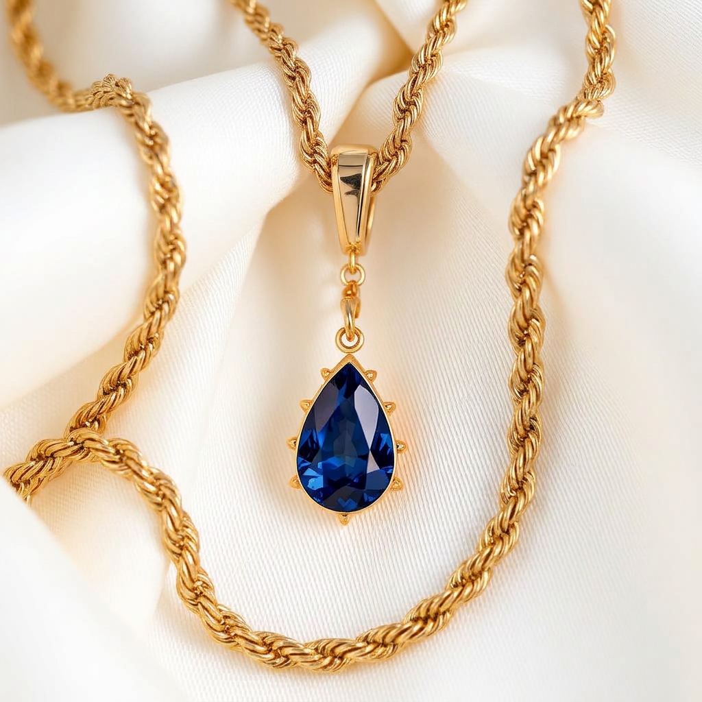 Sapphire Teardrop Pendant