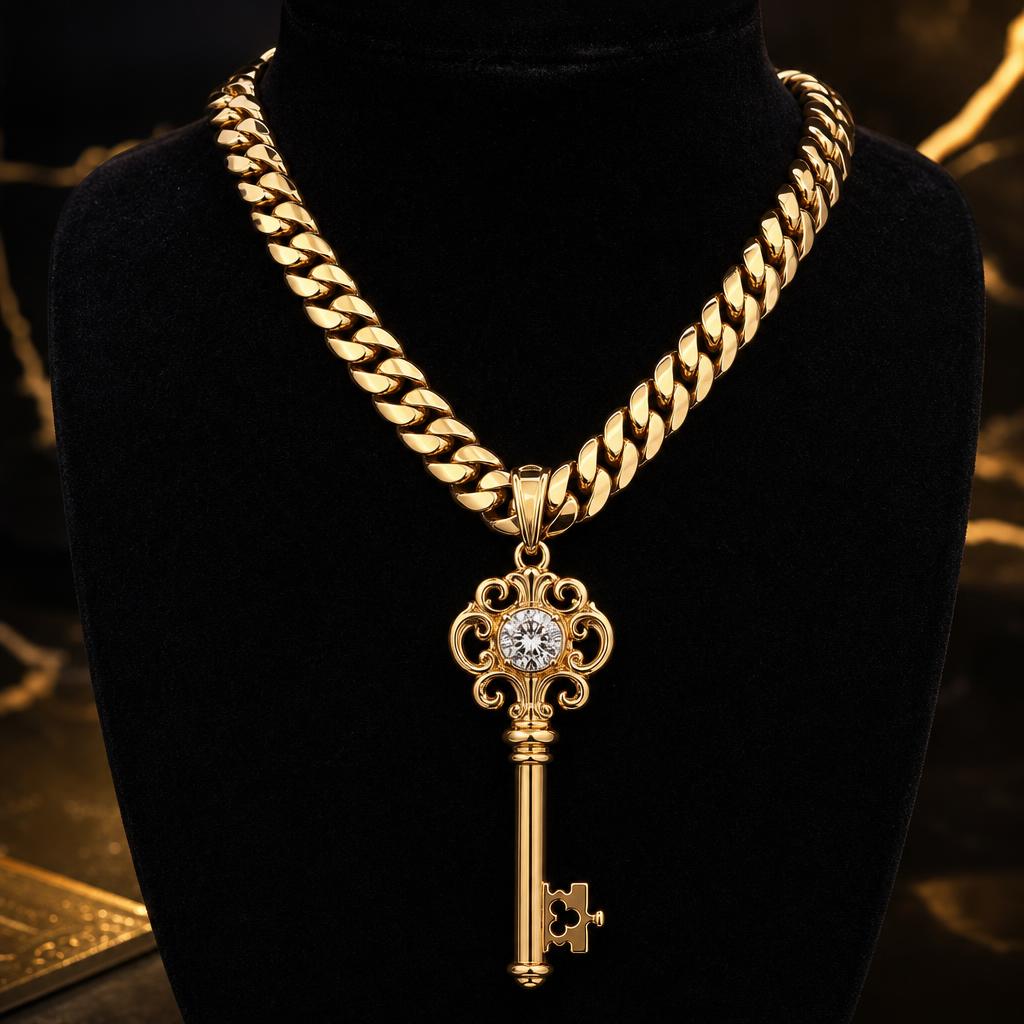 Treasure Key Men's Necklace · Diamond